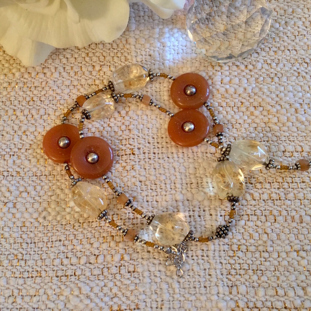 Vintage cornelian and citrine necklace. - Picture 4 of 4
